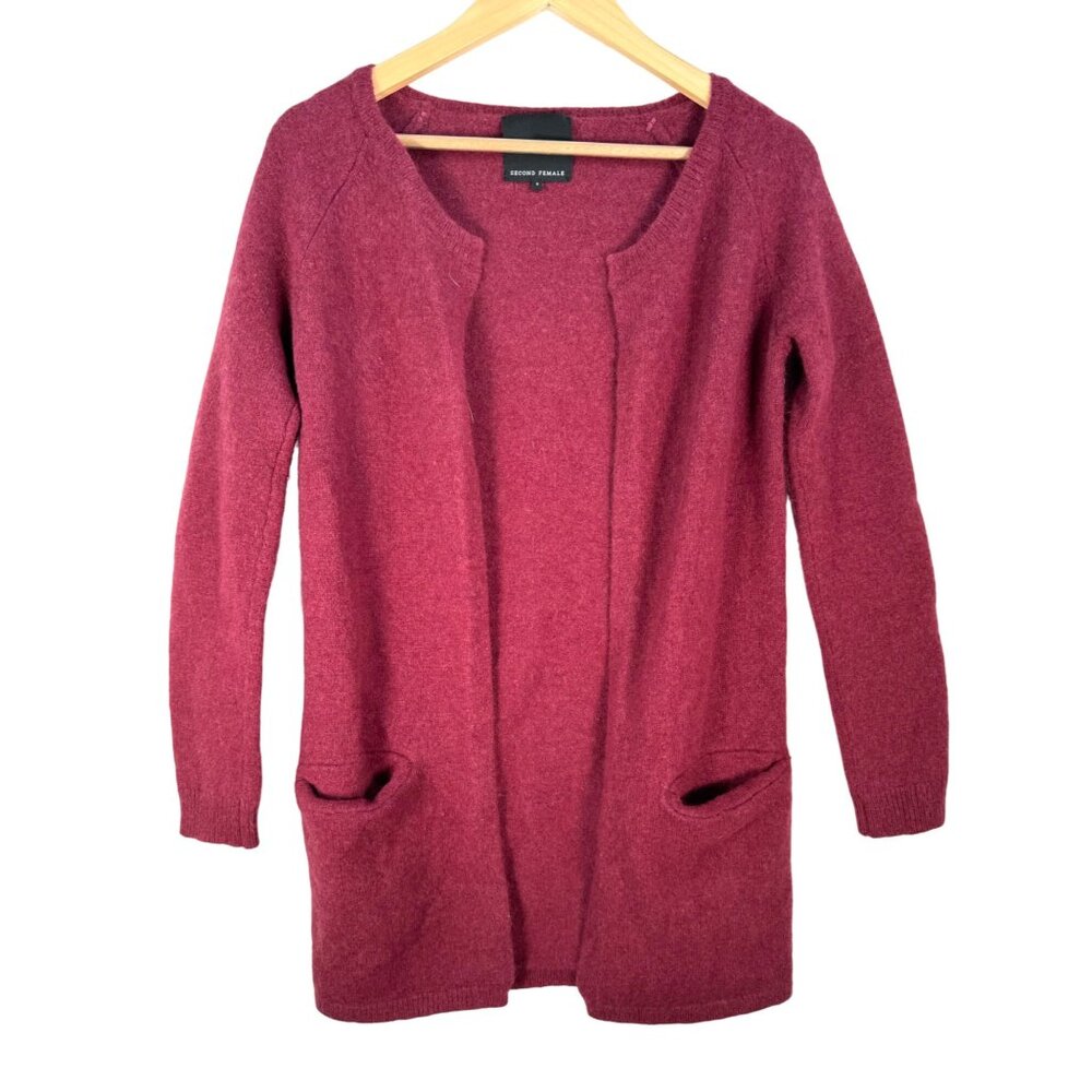 Second Female Gagga knit angora‎ wool blend cardigan 90s sz S